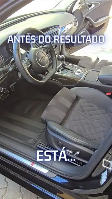 Interior com bancos em pele a meio do tratamento